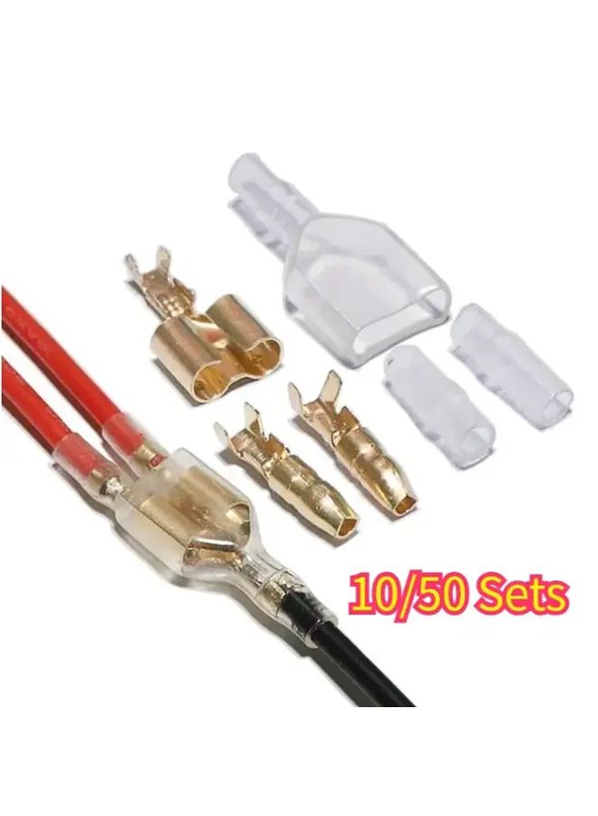 50 Sets 4 0mm Male Female Terminal Car Wire Electrical Connector 300pcs Transparent Sheath - Image 1