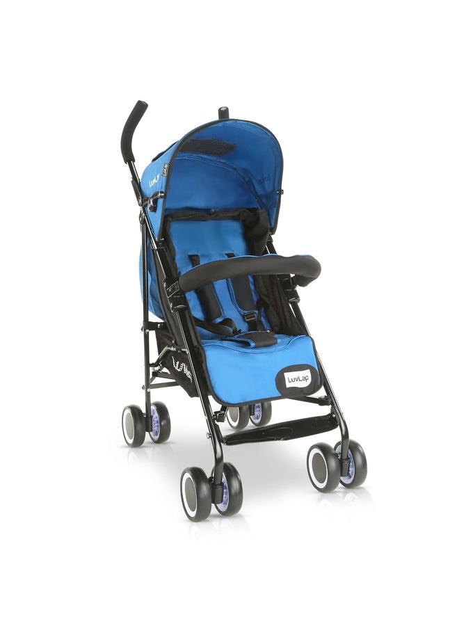 Luvlap City Baby Stroller/Buggy, Lightweight, Compact & Travel Friendly Baby pram, for 6-36 Months Baby, 5 Point Safety Harness, Adjustable seat Recline, extendable Canopy, 15Kg Capacity (Blue) - Image 1
