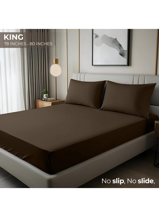 Utopia Bedding King Fitted Sheet - Bottom Sheet - Deep Pocket - Soft Microfiber - Shrinkage and Fade Resistant - Easy Care -1 Fitted Sheet Only (Brown) - Image 2