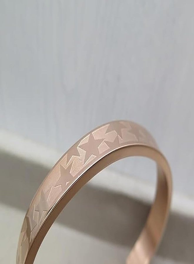 BLACK CROWN Stainless Steel Star Kada, Unisex Jewelry Gold Plate Fine Jewelry, Cuff Bracelet Stainless Steel Star Design Gold-plated Kada. (ROSE GOLD) - Image 2