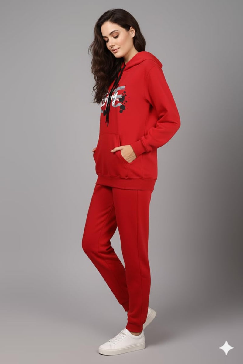 Mack Jonney Graphic Print Track Suit for Women | Co-ord Set | Warm Fleece Tracksuit Set | Full Sleeve Hoodie-M5122 - Image 3