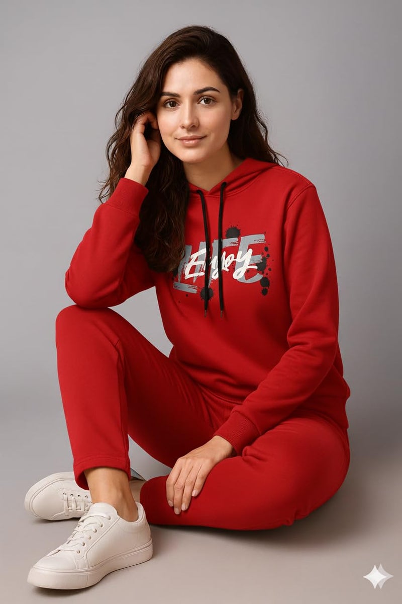 Mack Jonney Graphic Print Track Suit for Women | Co-ord Set | Warm Fleece Tracksuit Set | Full Sleeve Hoodie-M5122 - Image 5