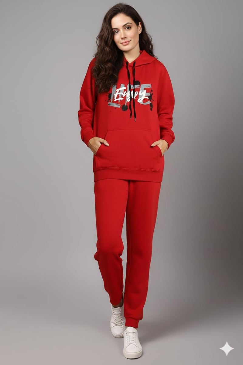 Mack Jonney Graphic Print Track Suit for Women | Co-ord Set | Warm Fleece Tracksuit Set | Full Sleeve Hoodie-M5122 - Image 2