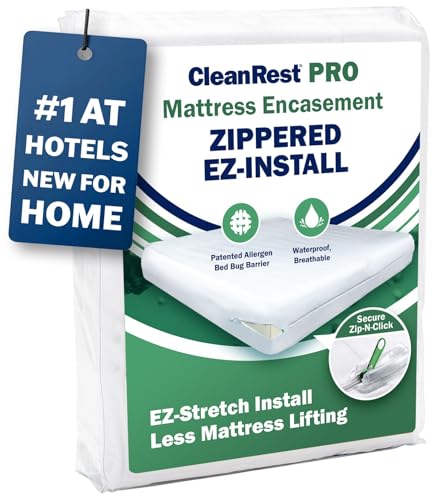 CleanRest PRO Mattress Encasement (Zippered Protector) with Patented Zip-N-Click Closure for Secure Bed Bug Protection - Queen Size - Image 1