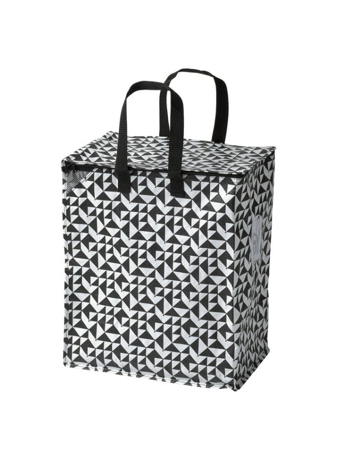 IKEA (IKEA) IKEA KNALLA Bag Black/White 47L  Foldable Large Shopping & Travel Bag with Handles 40x25x47 cm - Image 1