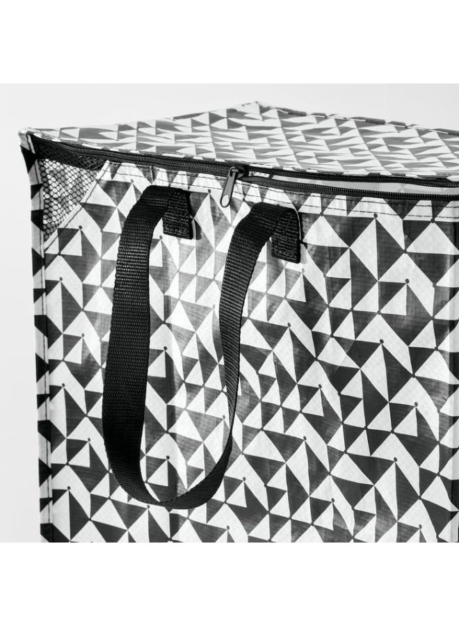 IKEA (IKEA) IKEA KNALLA Bag Black/White 47L  Foldable Large Shopping & Travel Bag with Handles 40x25x47 cm - Image 2