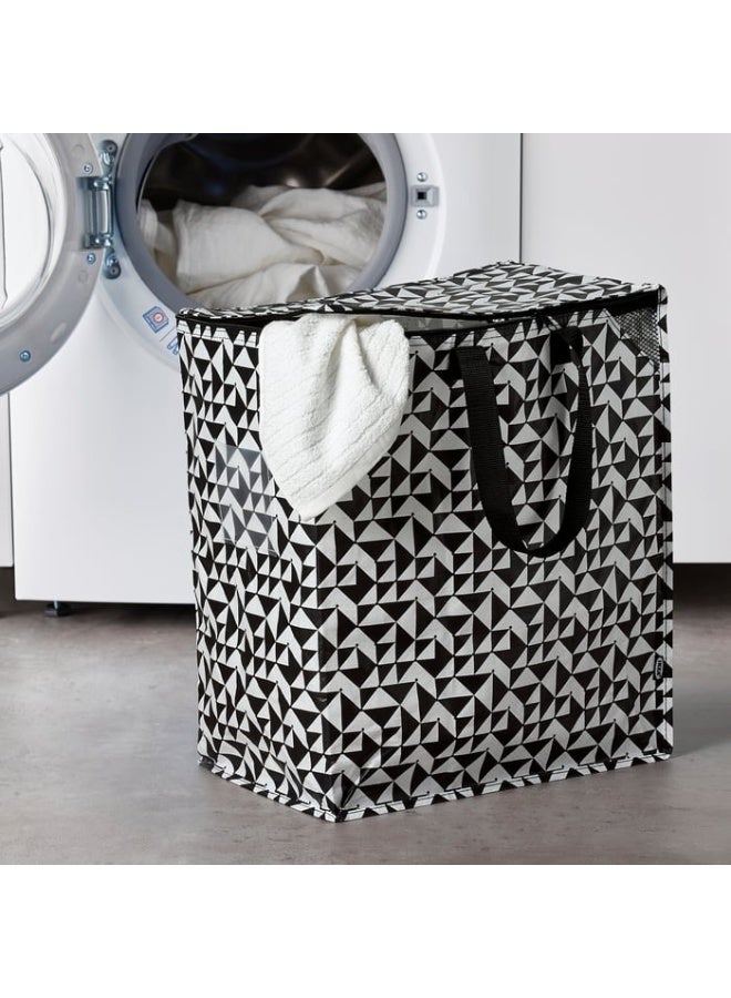 IKEA (IKEA) IKEA KNALLA Bag Black/White 47L  Foldable Large Shopping & Travel Bag with Handles 40x25x47 cm - Image 3