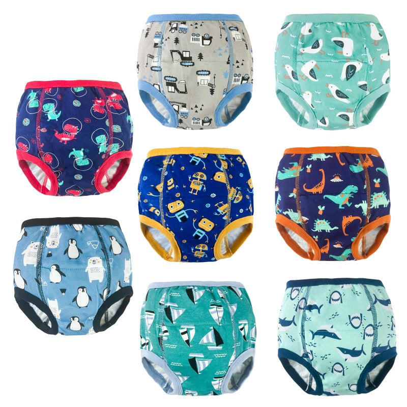 Smulpooti 8 Packs Reusable Toddler Training Underwear For Potty Training And Strong Absorbent Training Underwear For Boys 4T - Image 1