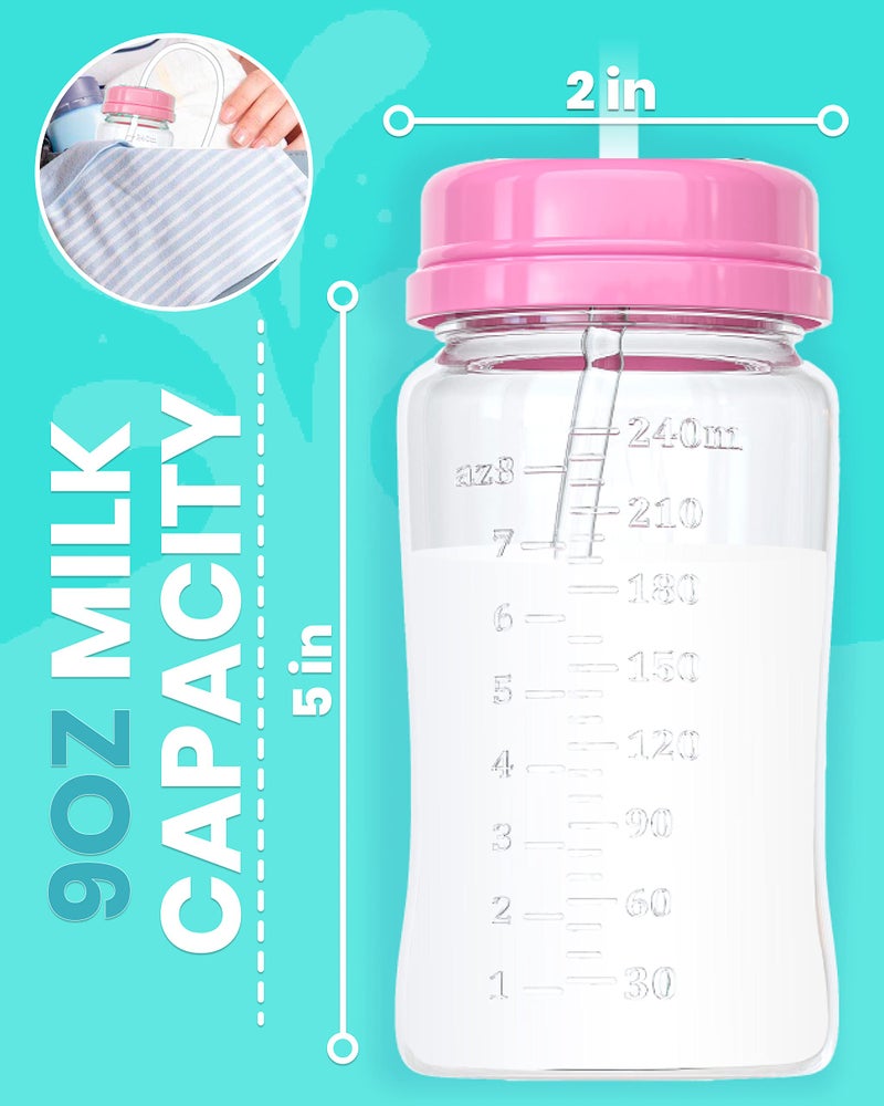 Skywin Self Feeding Baby Bottle 8oz Bottle Holder for Baby - 2 Pack Baby Bottle with Straw, Anti Colic, for Convenient Feeding (Pink) - Image 5