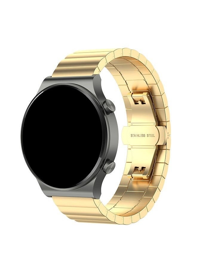 TWEGGON Stainless Steel 22MM Band Compatible with Huawei Watch GT 4 46mm/ GT 3/ GT2 46MM/ Huawei Watch 4 pro 48mm/ Samsung Galaxy Watch 3 45mm,Gear S3 Classic/S3 Frontier Gold 