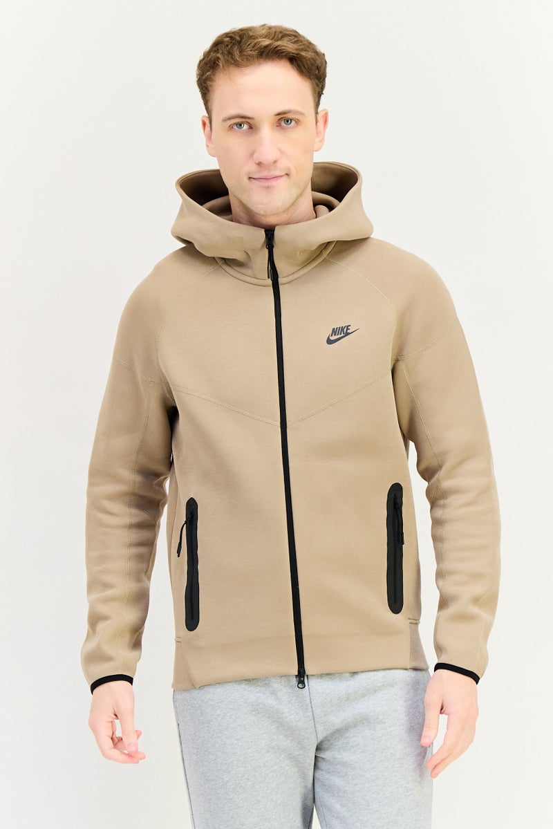 Nike Men Sportswear Fit Long Sleeve Outdoor Full Zip Hoodie, Tan - Image 1