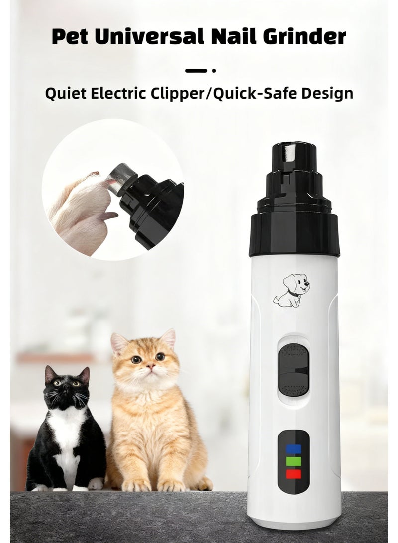 Nail Grinder Upgraded - Professional 2-Speed Electric Rechargeable Pet Nail Trimmer Painless Paws Grooming & Smoothing for Small Medium Large Dogs & Cats