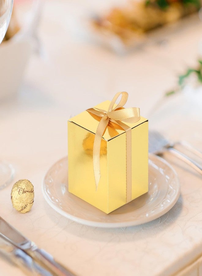 EUSOAR Small Gift Boxes with Lids, 30pcs 3x3x3 Inches Gold Boxes Small Treat Box with Ribbons, Cube Candy Box Mini Muffins Macaron Container for Wedding Birthday Party Advent Calendar DIY Supplies - Image 5