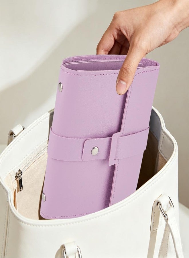 CALFOVERA 42 Pairs Women PU Leather Earring Bag Jewelry Holder Organizer Foldable Book Design Portable Stud Book Case Travel Jewelry Storage Case for Accesorios Earring Necklace Ring Bracelet (Purple) - Image 5