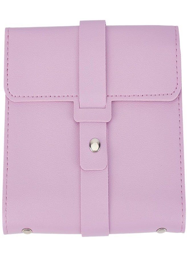 CALFOVERA 42 Pairs Women PU Leather Earring Bag Jewelry Holder Organizer Foldable Book Design Portable Stud Book Case Travel Jewelry Storage Case for Accesorios Earring Necklace Ring Bracelet (Purple) - Image 1