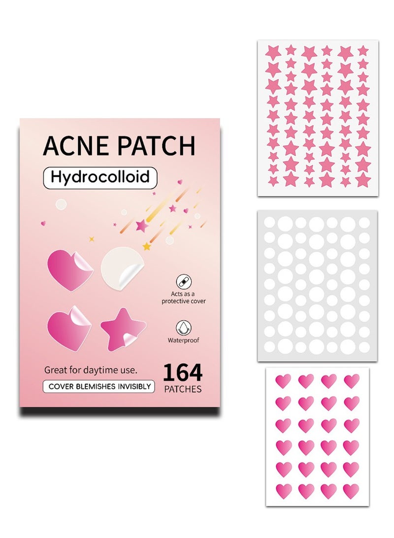اكني باتش 164 قطعة من لاصقات البثور، ملصقات تغطية حب الشباب للوجه والبشرة، للعناية اليومية بالبشرة للرجال والنساء - Image 1