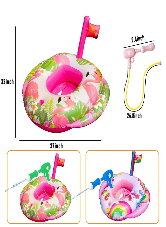 Parentswell 2 Pack Pool Floats Kids with Water Guns, Inflatable Pool Toys for Kids, Ages 3-8 Toddler Kid Floaties for Summer Swimming Water Games Parties (Flamingo Unicorn) - Image 5