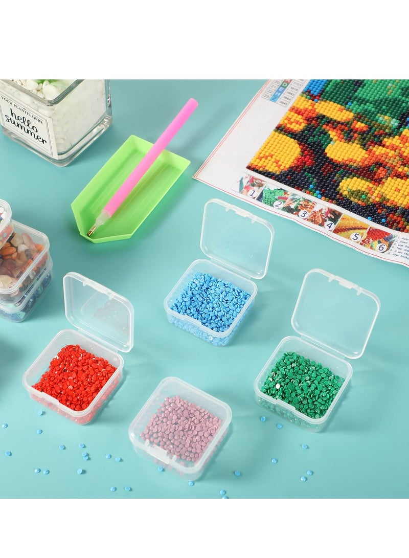 KASTWAVE Clear Storage Containers Box, 10 Pieces Mini Plastic Box for Collecting Small Items with Lid, Beads, Jewelry, Business Cards, Game Pieces, Crafts (1.77 x 1.77 x 0.79 inch) - Image 2