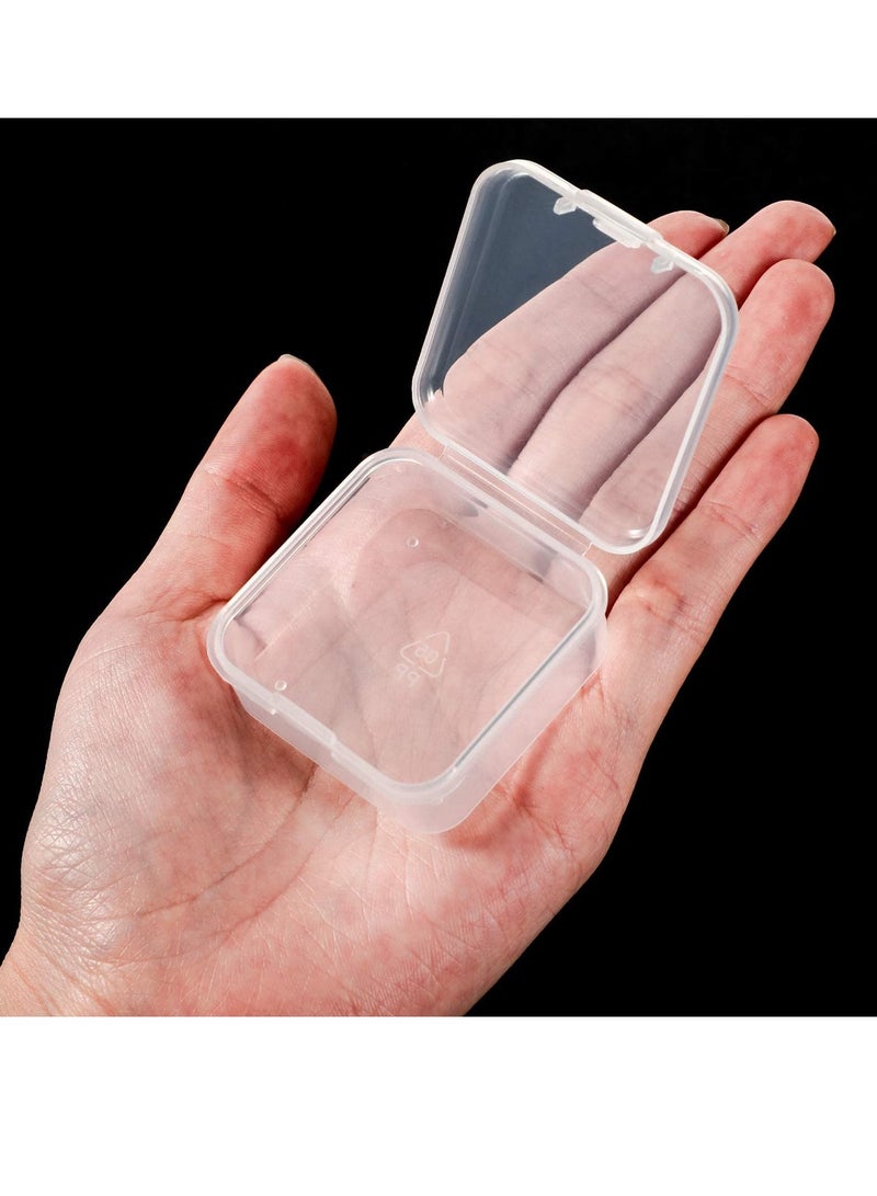 KASTWAVE Clear Storage Containers Box, 10 Pieces Mini Plastic Box for Collecting Small Items with Lid, Beads, Jewelry, Business Cards, Game Pieces, Crafts (1.77 x 1.77 x 0.79 inch) - Image 3