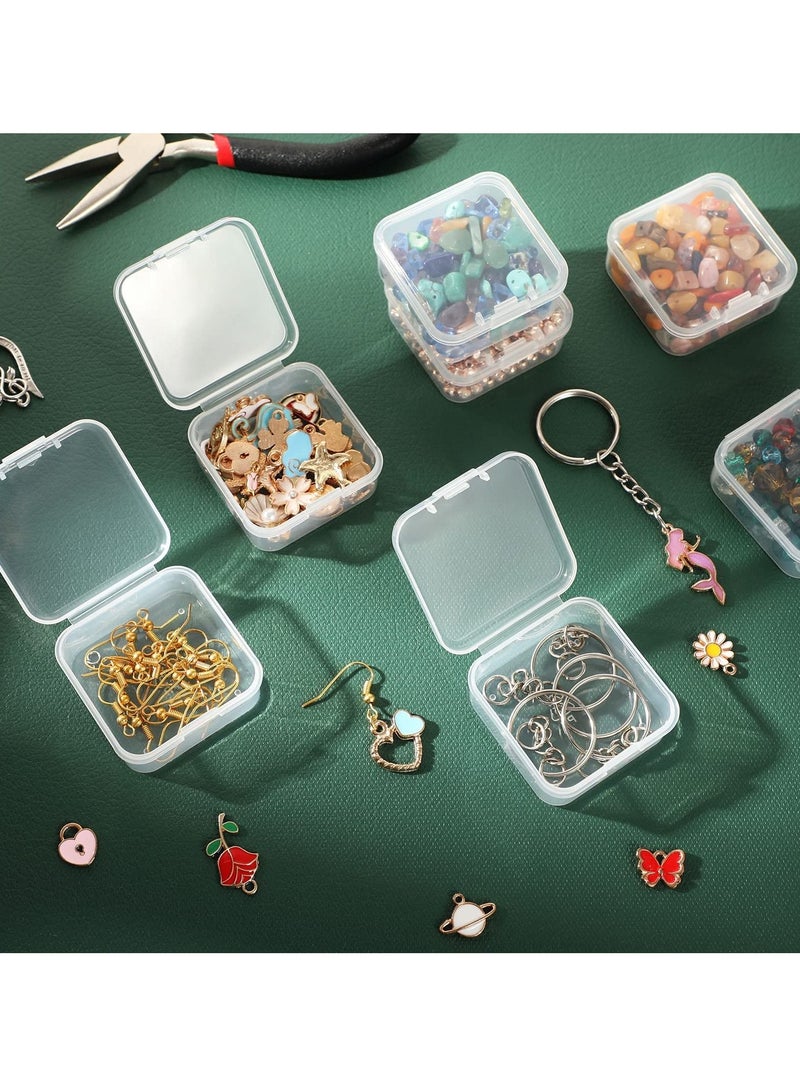 KASTWAVE Clear Storage Containers Box, 10 Pieces Mini Plastic Box for Collecting Small Items with Lid, Beads, Jewelry, Business Cards, Game Pieces, Crafts (1.77 x 1.77 x 0.79 inch) - Image 5