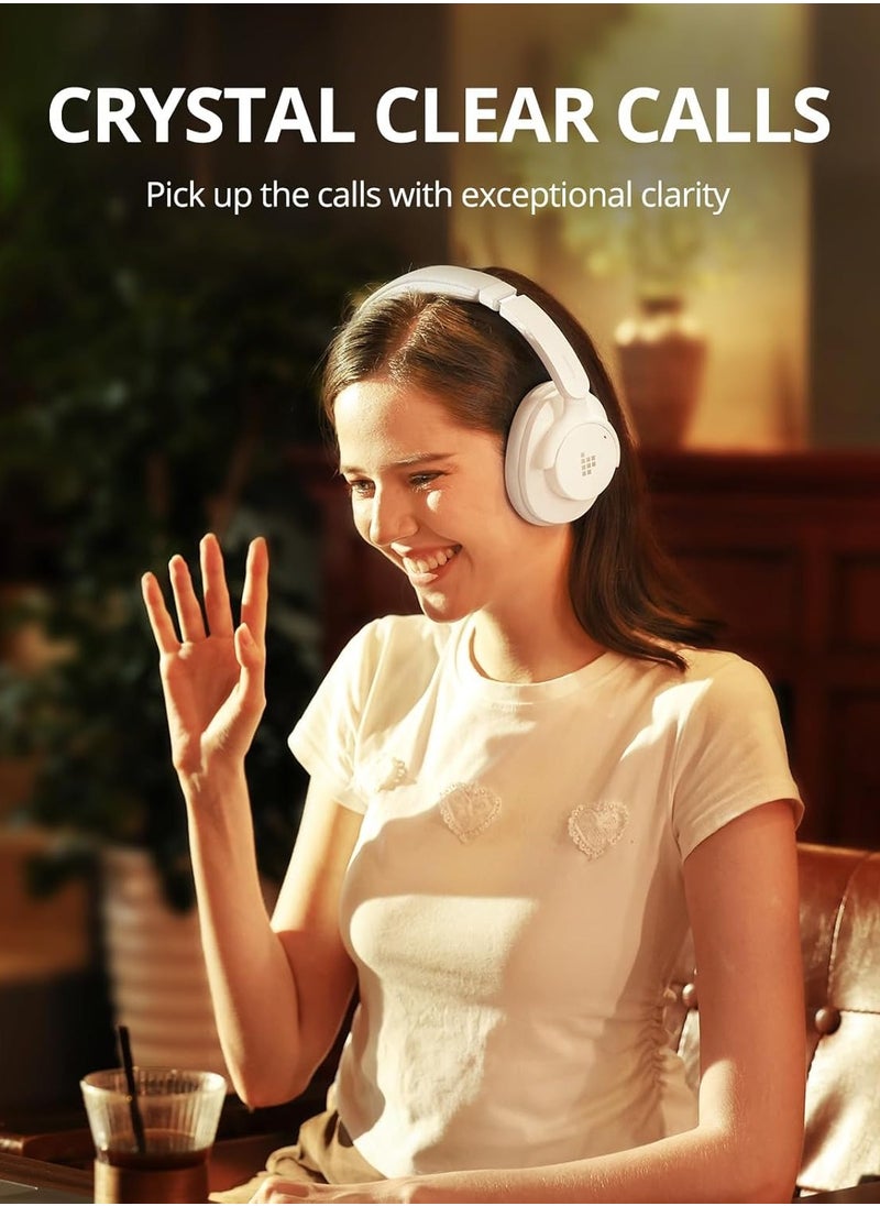 Tronsmart Tronsmart Sounfii Q20S Hybrid Active Noise Cancelling Headphones, Wireless Over Ear Bluetooth Headphones with Microphone, Hi-Res Audio, 60H Playtime, Custom EQ, 40dB, Comfort Fit, for Travel, Home(White)  - Image 2