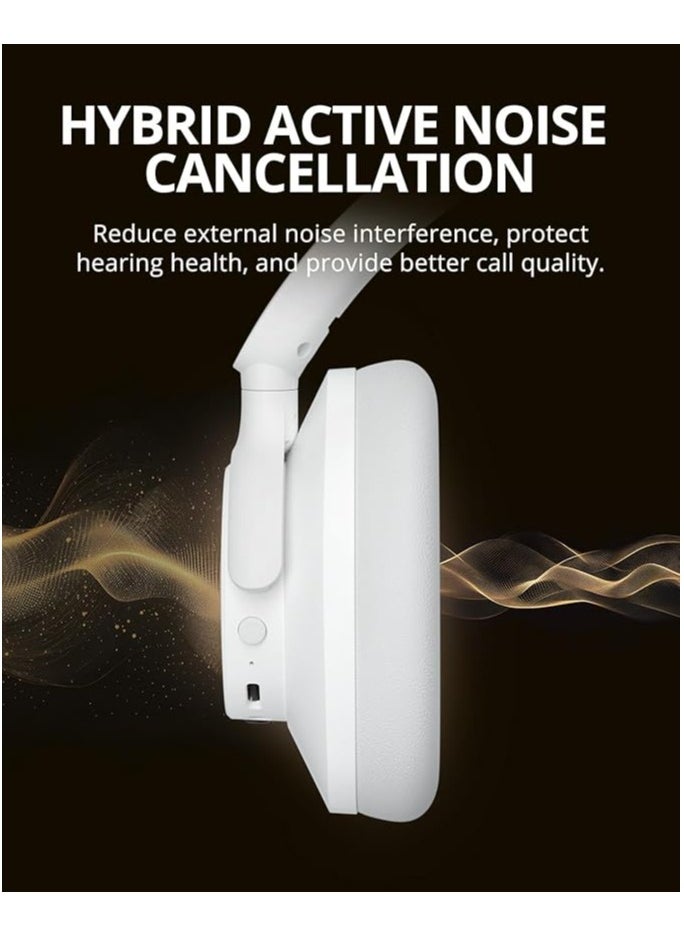 Tronsmart Tronsmart Sounfii Q20S Hybrid Active Noise Cancelling Headphones, Wireless Over Ear Bluetooth Headphones with Microphone, Hi-Res Audio, 60H Playtime, Custom EQ, 40dB, Comfort Fit, for Travel, Home(White)  - Image 5