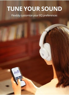 Tronsmart Tronsmart Sounfii Q20S Hybrid Active Noise Cancelling Headphones, Wireless Over Ear Bluetooth Headphones with Microphone, Hi-Res Audio, 60H Playtime, Custom EQ, 40dB, Comfort Fit, for Travel, Home(White)  - Image 2