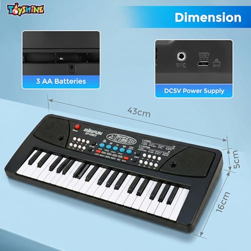 Toyshine 37 Key Piano Keyboard Toy for Kids DC Power Option + Recording + Microphone- New - Image 5
