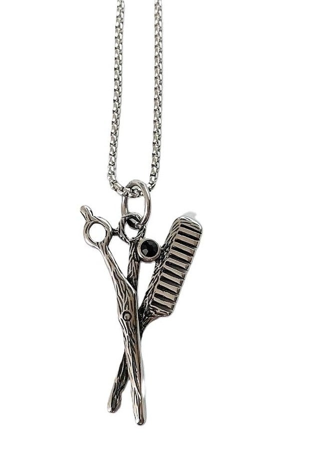 Streetsoul Haidresser Stylist Comb Scissors in Stainless Steel Pendant for Men Women - Image 1
