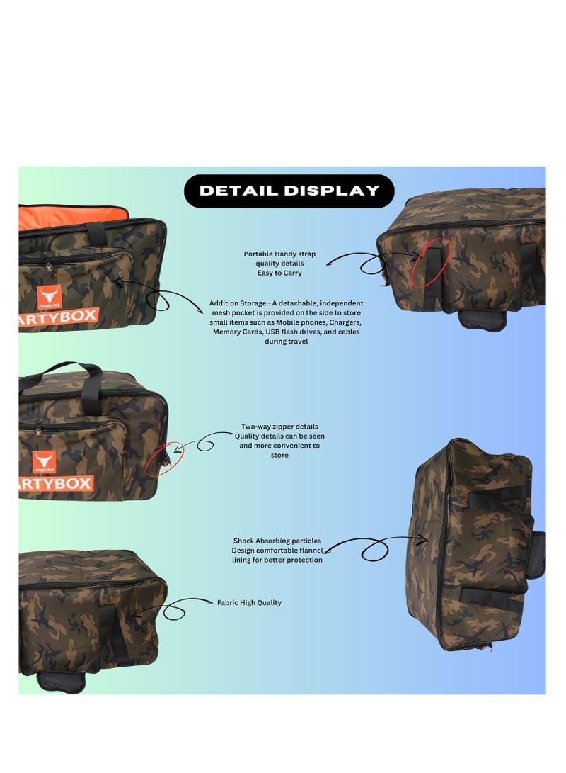 أنجري بول حقيبة تخزين آمنة لسماعات الصوت مع حزام عملي وحقيبة سفر متوافقة مع (PARTYBOX 110 BAG ARMY-D) - Image 3