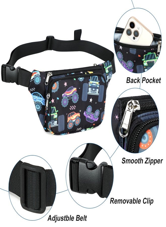LEDAOU Kids Fanny Pack Belt Bag Boys Crossbody Bag Waist Pack Hip Pack Boys Lightweight Chest Bag, Black, Small, Crossbody - Image 5