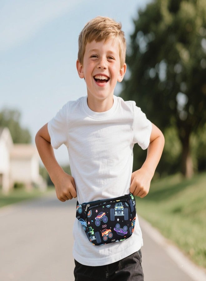 LEDAOU Kids Fanny Pack Belt Bag Boys Crossbody Bag Waist Pack Hip Pack Boys Lightweight Chest Bag, Black, Small, Crossbody - Image 2