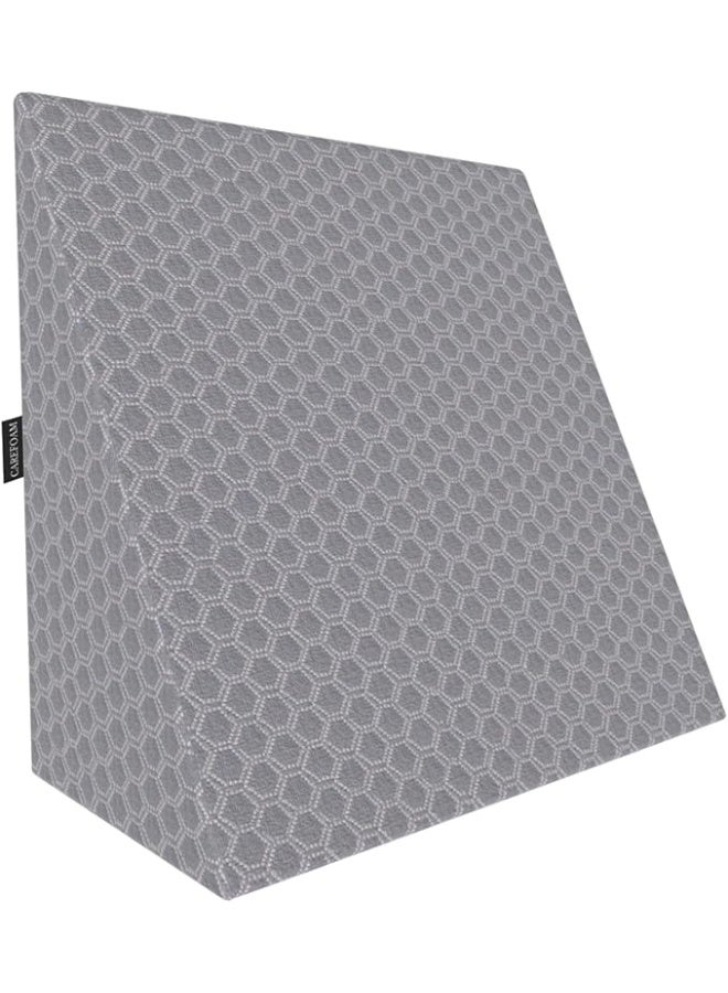 CareFoam Wedge Pillow Memory Foam for Back Support, Acid Reflux, Snoring, GERD, Pregnancy & Leg Elevation | Ergonomic Wedge Cushion – Grey Jacquard – 18L x 17.5W x 10H in – 2 Years Warranty - Image 1