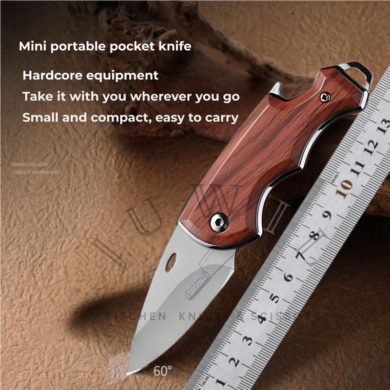 JUWIL سكاكين مطبخ قابلة للطي مع مقبض مريح من ABS - سكين EDC مدمج بشفرة من الفولاذ المقاوم للصدأ، سكين متعدد الاستخدامات للاستخدام اليومي، حاد وسهل الاستخدام بتصميم أنيق ودائم - Image 5