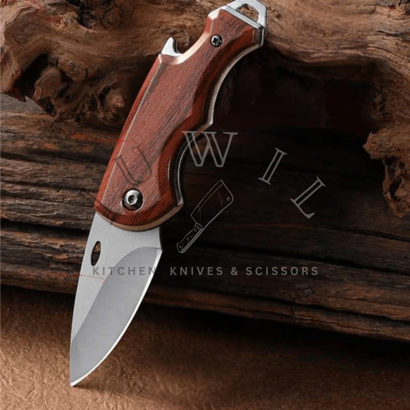 JUWIL سكاكين مطبخ قابلة للطي مع مقبض مريح من ABS - سكين EDC مدمج بشفرة من الفولاذ المقاوم للصدأ، سكين متعدد الاستخدامات للاستخدام اليومي، حاد وسهل الاستخدام بتصميم أنيق ودائم - Image 4