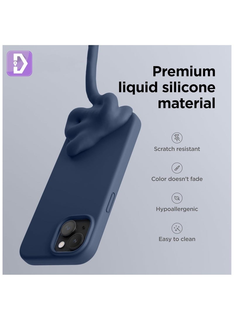 Delivus Iphone Silicone Case - Silky Soft Touch with Military Grade Drop Protection - Anti-Scratch Microfiber Lining - Shockproof Protective Phone Case Slim Thin Cover (Iphone 15, Navy Blue) - Image 3