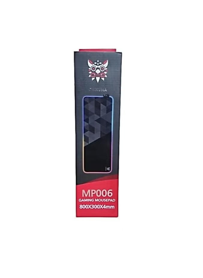 onikuma - MP006 RGB Mousepad – Large Black Gaming Mouse Pad with RGB LED Lights, 14 Dynamic Lighting Modes, Anti-Slip Base, Waterproof, and Durable Design for Gaming & Office Use - Image 1
