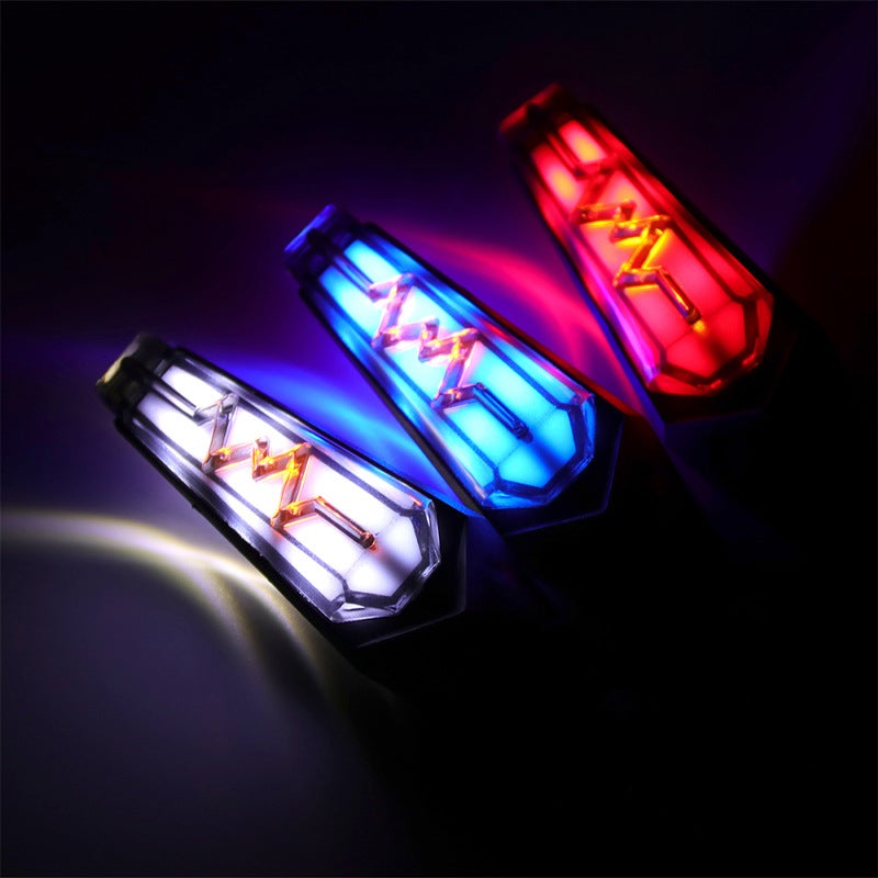 إسكدنيا Universal Motorcycle Modification Turn Signal Light Water Flow Indication Light Heart Diagram Turning Direction Light 12V Red and yellow 2 pack