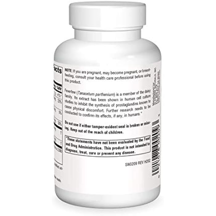 Source Naturals Feverfew Extract - Supports Healthy Brain Function* - 100 Tablets - Image 2