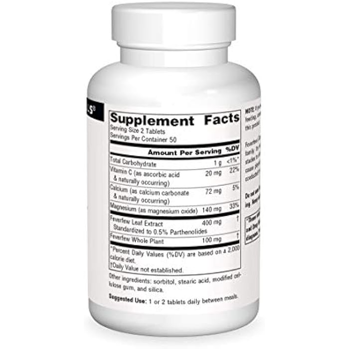 Source Naturals Feverfew Extract - Supports Healthy Brain Function* - 100 Tablets - Image 3