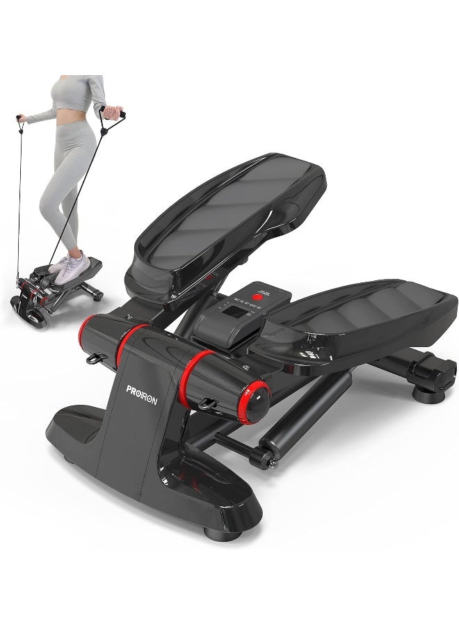 PROIRON PROIRON Stepper for Exercise, Mini Stepper Machine with Display, Step Exercise Machine with Resistance Bands for Home Workout, Up Down Swing Twist Stepper for Leg Arm Full Body Trainer - Image 1
