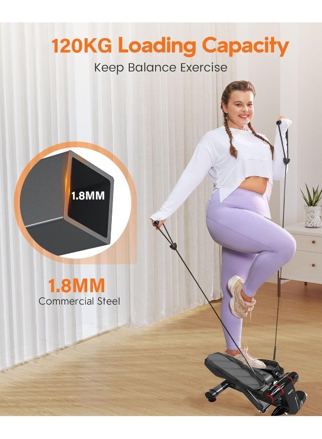 PROIRON PROIRON Stepper for Exercise, Mini Stepper Machine with Display, Step Exercise Machine with Resistance Bands for Home Workout, Up Down Swing Twist Stepper for Leg Arm Full Body Trainer - Image 2