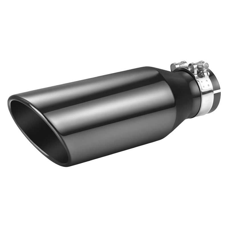AKARCK Black Chrome Exhaust Tips 25 Inlet 25 Inlet 4 Outlet 12 Length Clamp on Universal Never Fading Stainless Steel Muffler Tip