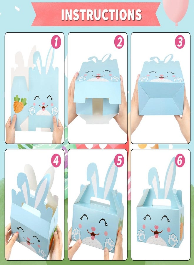 Qpout 24 Pack Easter Treat Boxes with Bunny Ears 2 Styles Bulk Mini Easter Baskets for Party Favors Egg Fillers Classroom Gifts Includes 2 Rolls String - Image 3