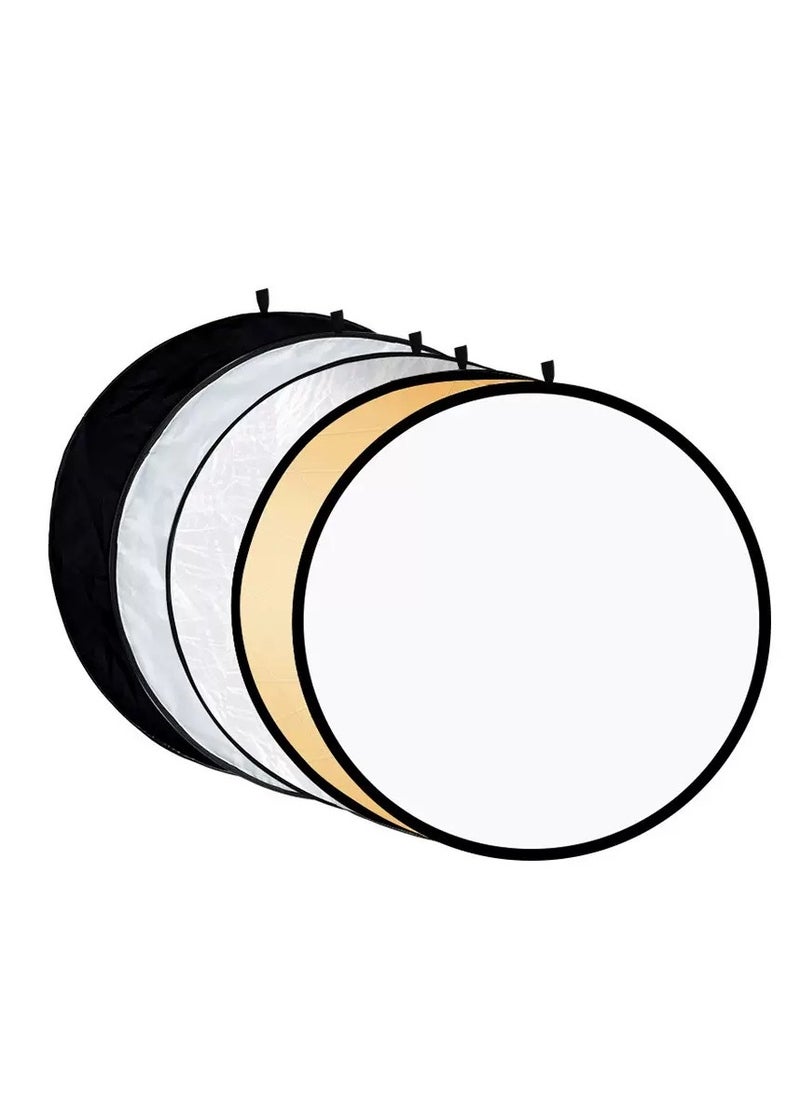 Generic 5-in-1 multifunctional reflector (with bag) 32 inches transparent/black/gold  - Image 1