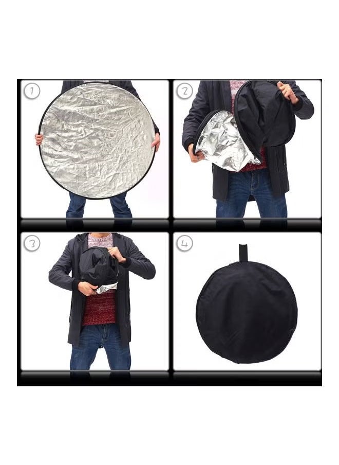 Generic 5-in-1 multifunctional reflector (with bag) 32 inches transparent/black/gold  - Image 4
