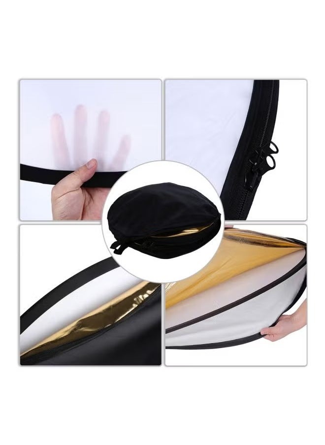 Generic 5-in-1 multifunctional reflector (with bag) 32 inches transparent/black/gold  - Image 5