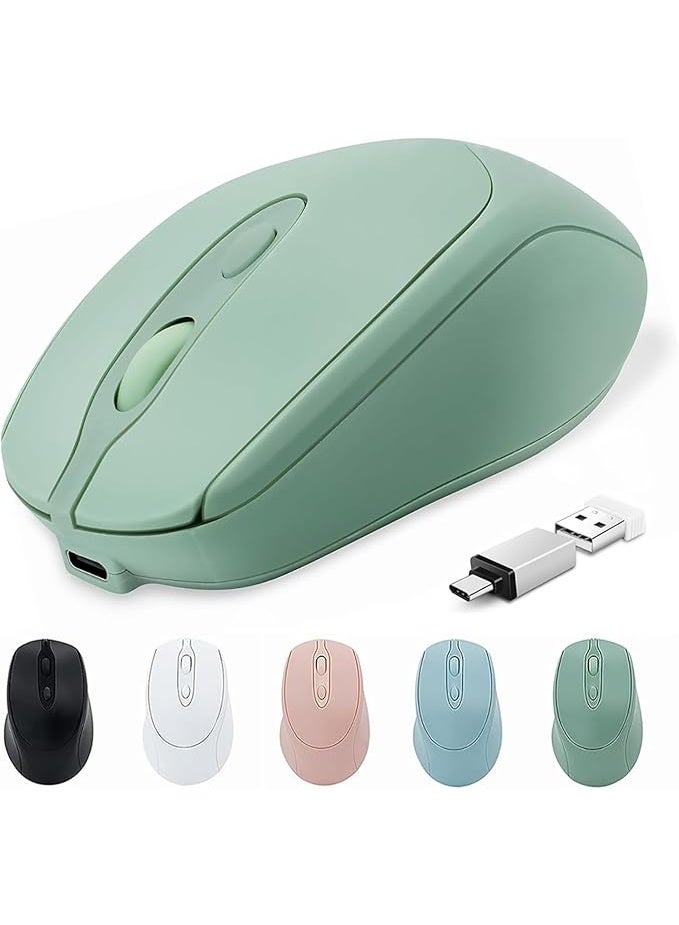 Bluetooth USB C Mouse Rechargeable Wireless Mouse for MacBook Pro/Air/Computer, Bluetooth Type C Silent Mouse for Mac/Laptop/Tablet/PC/Windows - Image 1