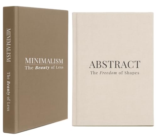 VEOJEIN Aesthetic Decorative Books - Set of 2 Stylish Fake/Faux Book-looking Decor, For Coffee Table, Living Room, Shelf, Office. Hidden Storage Compartment and Hardcover Journal, Abstract/Minimalist - Image 4