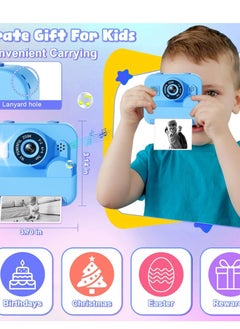 ماركة غير محددة طباعة فورية لكاميرا الأطفال GKTZ - صورة كاميرا مزدوجة 1080 بكسل HD فيديو، عيد ميلاد للأولاد والبنات، كاميرا رقمية للأطفال الصغار مع 3 ورق طباعة، ألعاب محمولة للأطفال من سن 3 إلى 12 عامًا  - Image 2